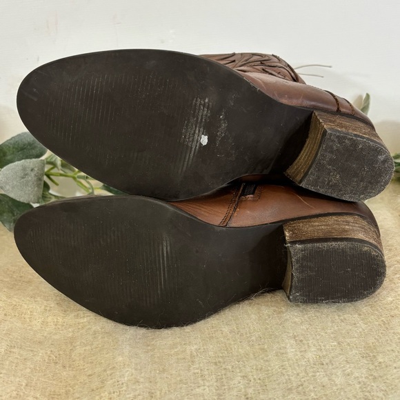 Roan Elsia Western short ankle boot brown leather women size 7 - Picture 8 of 11